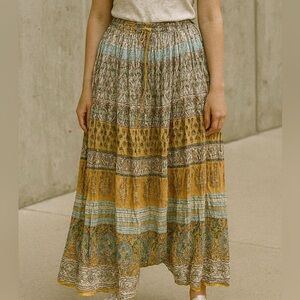 Vintage LK Collections Boho Midi Skirt L
